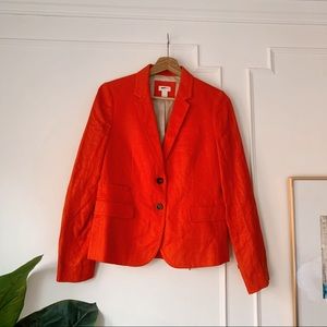 J. Crew red-orange 100% linen schoolboy blazer, Sz. 4